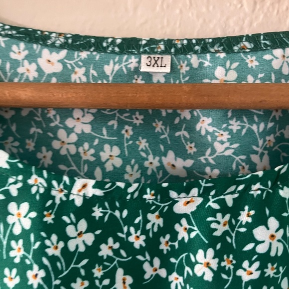 NWT green dress 3x floral plus size tiered summer maxi 18 20 - Picture 5 of 8